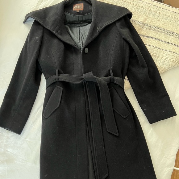 Cole Haan Black Wool Dress Coat - Picture 3 of 3